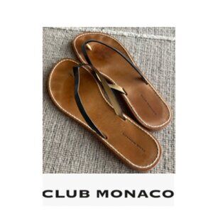 Club Monaco Leather Thong Slides (Sz 9)